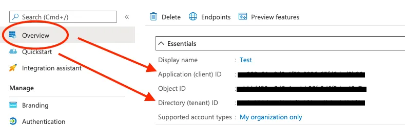 Client ID and Tenant